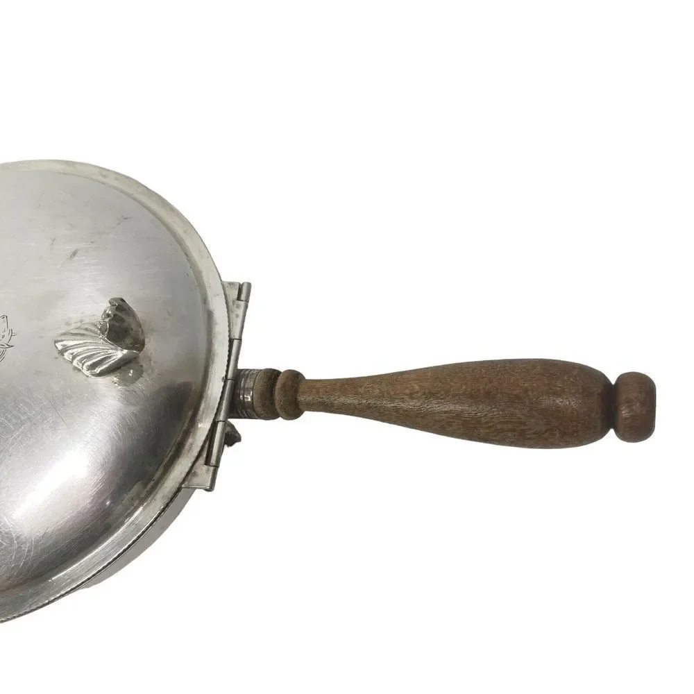 Vtg Sheffield Silver Plated Silent Butler Crumb Catcher EPC 300 Stallion‎ on Lid